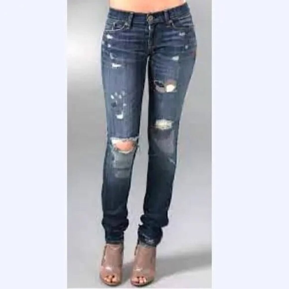 Levi’s Big E Capital E Distressed Skinny Jeans Low Rise 27
